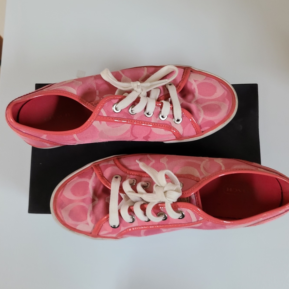 COACH DESIGNER CANVAS barrett sneakers tennis shoes size 8 - Picture 3 of 9